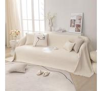 VanderHOME Fundas Sofas, Funda Sofá Moderna y Sencilla, Funda De Lino Plana Resistente Al Desgaste, Protector de Sofa, Cubre Sofas Transpirable Cuatro Estaciones 180 * 130cm-Beige