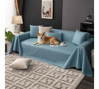 VanderHOME Impermeable Fundas de Sofá Suave Funda Sofa Verano Ajustables Antideslizante Sofa Cover Cubre Sofas Elástica para Mascotas Niños 210 * 400cm-Azul Claro