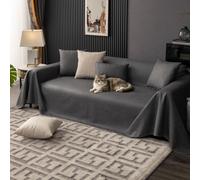 VanderHOME Impermeable Fundas de Sofá Suave Funda Sofa Verano Ajustables Antideslizante Sofa Cover Cubre Sofas Elástica para Mascotas Niños 210 * 230cm-Gris