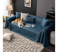 VanderHOME Impermeable Fundas de Sofá Suave Funda Sofa Verano Ajustables Antideslizante Sofa Cover Cubre Sofas Elástica para Mascotas Niños 210 * 300cm-Azul