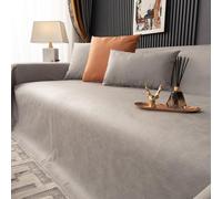 VanderHOME Impermeable Fundas de sofá Suave Proteger Muebles Extraíbles Funda de Cojín Ajustables Antideslizante Funda Cubre Sofá elástica para Mascotas niños 210 * 260cm-Gris Claro