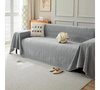 VanderHOME Manta Sofa Chenilla,Plaid Cama- Ultra Suave con Textura Espina de Pescado, Transpirable 4 Estaciones, Moderna y Confortable para Cama, Silla 230 * 340cm-Gris Oscuro