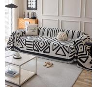 VanderHOME Manta Sofa en Chenille Estilo Bohemio con Franjas, Colcha Multiusos para Todas Las Estaciones, Jarapas para Sofas, Camas, Interiores y Viajes al Aire Libre 180 * 280cm-Beige