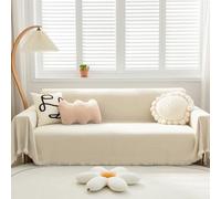 VanderHOME Súper suave cómodo manta manta sofá Mantas Decorativas Grandes para sofás Dormitorio Sala de estar Sencillo Diseño Multifuncional Super Grande Cálida Gruesa alfombra de sofá 180*130cmBeige