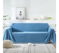 VanderHOME Súper suave cómodo manta manta sofá Mantas Decorativas Grandes para sofás Dormitorio Sala de estar Sencillo Diseño Multifuncional Super Grande Cálida Gruesa alfombra de sofá 180*420cm Azul