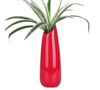 VanEnjoy 9.4" Red High Creative Oblique Opening Design Desktop Ceramic Vase Home Office Decoration Vases
