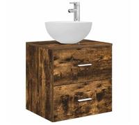 vidaXL: Mueble de lavabo de montaje en pared, roble ahumado, 49,5 x 41 x 64,5 cm