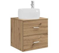 VidaXL - Tocador de lavabo para pared, roble artesanal, 49,5 x 44,5 x 66 cm, cuarto de baño, mueble lavabo moderno, lavabo de pared, ahorro de espacio, soluciones elegantes para muebles