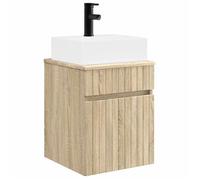 vidaXL Mueble de baño suspendido con lavabo, estilo Sonoma