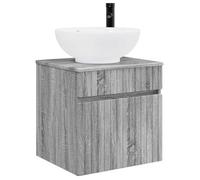 vidaXL Mueble de baño suspendido con lavabo, color Sonoma gris