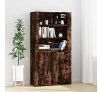 Vanitopaz Aparador de madera de roble ahumado con mucho espacio de almacenamiento para salón, comedor, dormitorio, pasillo, cómoda moderna, aparador, armario, estantería, rústico, casa de campo