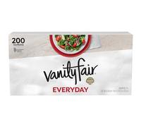 Vanity Fair Servilletas de papel para uso diario, 200 unidades, servilletas desechables hechas suaves y lisas para comidas diarias