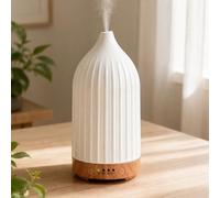 Vankarr Difusor Aceites Esenciales Difusor de Aromas Ultrasónico Difusor de Aromaterapia Humidificador Vaporizador de Esencias para Casa, Yoga (Blanco 100ml)