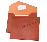VANRA 1 carpeta de archivos de piel sintética expandible para documentos, funda de archivo, sobre para papel tamaño carta A4 con cierre magnético invisible, color marrón