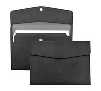 VANRA 1 carpeta de cuero sintético para archivar documentos, tamaño A4, organizador de documentos, carpeta de piel con cierre magnético (negro)