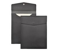 VANRA 1 Pieza Carpeta de Archivo de Cuero de PU Bolsa Vertical para Documentos A4 Funda de Cuero Impermeable Portafolio Organizador de Archivos para Tamaño Carta con Cierre de Botón Magnético (Negro)