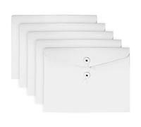 VANRA 5 Piezas Portadocumentos a4, Carpetas Papel Kraft con Cierre de Hilo, Carpeta Clasificadora a4, Organizador para Documentos, Expediente y Papel (Blanco)