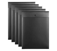 VANRA - Carpetas verticales de archivo de plástico, fundas para documentos de proyectos con cierre de botón a presión, tamaño A4 o carta paquete de 5, negro