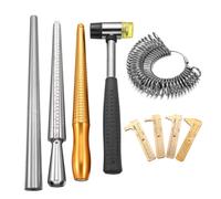 Varilla ampliadora de anillo profesional, martillo con mango de mandril, medidor de anillo, palo medidor de dedo para hacer joyería DIY, herramientas de medición 2set(JP EU US HK)