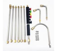 Varilla de extensión para lavadora de alta presión, 10 unidades, 4000 psi | Herramienta de limpieza de canalones con 6 boquillas de pulverización, ideal para canalones, fachadas y lugares difíciles de