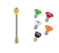 Varilla de extensión para lavadora de alta presión Lanza de extensión for hidrolavadora 10 a 50 cm con adaptadores boquilla y conector rápido 1/4"(Color 11,10cm)
