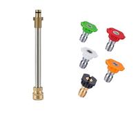 Varilla de extensión para lavadora de alta presión Lanza de extensión for hidrolavadora 10 a 50 cm con adaptadores boquilla y conector rápido 1/4"(Color 4,10cm)