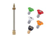 Varilla de extensión para lavadora de alta presión Lanza de extensión for hidrolavadora 10 a 50 cm con adaptadores boquilla y conector rápido 1/4"(Color 6,10cm)