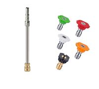 Varilla de extensión para lavadora de alta presión Lanza de extensión for hidrolavadora 10 a 50 cm con adaptadores boquilla y conector rápido 1/4"(Color 5,50cm)