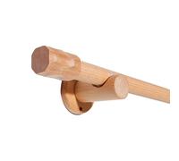 Varilla de madera maciza, barra individual y doble de 29 mm para dormitorio y sala de estar, 200 cm con soporte de montaje lateral, 1 pieza, tratamiento de ventana Slish