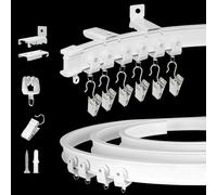 Varilla flexible para cortinas, apta para montaje en techo y pared, de 3,66 metros