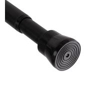 Varilla para cortinas colgantes ajustable de 120 a 210 cm (Negro) Barra para cortina de ducha Ø16/19 mm sin perforación, tornillos o pegamento - Barra tensora para fijar