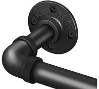 Varilla para cortinas Ibenzoa® en mate – Metal, diámetro 25 mm, grosor 0,7 mm, extensible de 80 a 150 cm, diseño industrial, para montaje en pared o techo, con conexión sin costuras