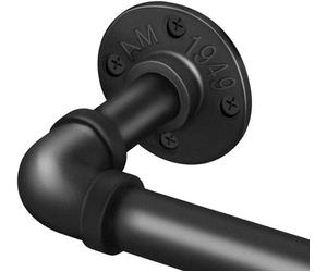 Varilla para cortinas Ibenzoa® en mate – Metal, diámetro 25 mm, grosor 0,7 mm, extensible de 80 a 150 cm, diseño industrial, para montaje en pared o techo, con conexión sin costuras