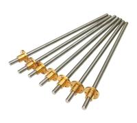 Varilla roscada de acero inoxidable, 1 pieza T10 for impresora 3D CNC, longitud 100-1000 mm, paso 2 mm, 12 mm, husillo trapezoidal de acero inoxidable con tuerca.