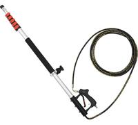 Varilla telescópica para lavadora a presión de 7.62 metros, con extensiones para lavadora a presión, manguera de alta presión, cabezal de cepillo, 7 boquillas, adaptador de manguera, cinturón de sopor