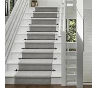 Varillas de escalera modernas, paquete de 1 con kit de instalación, tubo de latón hueco de 12,7 mm (1/2") de diámetro, soporte para alfombras 24-40 pulgadas de largo para el hogar(32inch/81cm)