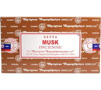 Varillas de incienso con aroma a almizcle, Satya Nag Champa, caja con 12 paquetes