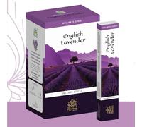Varillas de Incienso de Lavanda Inglesa del Himalaya, 12 x 15 g - Aromáticas Agarbatti para meditación, Yoga, oración, relajación y Fragancia Ambiental | Ayurvédico con Adhesivo de kajal