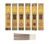 Varillas de incienso Masala del Himalaya, palo, copal, mirra, canela, opio, olivano, 6 paquetes de 10 varillas (60 varillas), larga combustión, serie de manchas hechas a mano