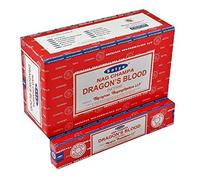 Satya Varillas de incienso Nag Champa, 12 unidades de 15 g, muchos aromas – DRAGON'S BLOOD