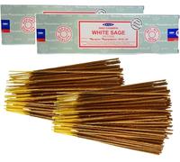 Varillas de Incienso Satya White Sage (Salvia Blanca) - 2 Paquetes de 100 g (Entre 160-180 Varillas) - Aromaterapia - Meditación - Yoga - Packaging EcoFriendly