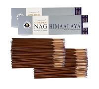 Varillas de Incienso Vijayshree Golden Nag Himaalaya - 200 g - 10 Paquetes de 20 g (140-180 Varillas) - Aromaterapia - Meditación - Yoga - Packaging EcoFriendly