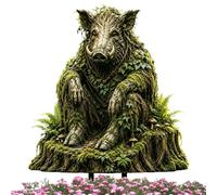 Varillas decorativas de jardín 2D con figuras de animales divertidas, realistas, con aspecto de musgo