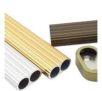 Varillas ovaladas de aleación de aluminio resistentes para colgar ropa, barra ovalada de 18/20/24/31/39 pulgadas para armario (dorado, 24 pulgadas)