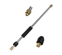Varita de extensión de acero inoxidable de alta presión para lavadora a presión, lanza de pulverización de conector de latón, barra de limpieza extensible de 30 bares, dorada (53 cm)
