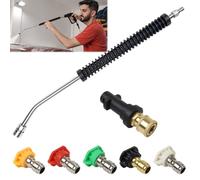 Varita de extensión para lavadora a presión de 21 pulgadas, control de | Lanza de lavado a chorro con adaptador compatible con pistola de lavado a presión Karcher K2-K7, ángulo doblado de 20°