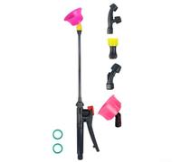 Varita pulverizadora telescópica ajustable de 45 a 80 cm con mango y 5 boquillas intercambiables para riego de plantas al aire libre y lavado de coches (plástico)