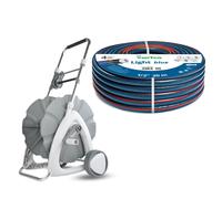 Vartco Carrito portamanguera + Manguera 1/2" 20 m Light Blue - Kit jardín