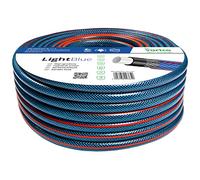 Vartco Light Blue - Manguera de agua de 4 capas para riego de jardín, flexible, de poliéster, resistente a los rayos UV, 22 bares (3/4", 20 m)