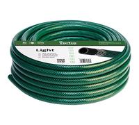 Vartco Manguera de agua ligera de 3 capas, manguera de jardín, manguera flexible de poliéster, trenzado en cruz, resistente a los rayos UV, 25 bar, 1/2 pulgadas 15 m, verde/negro